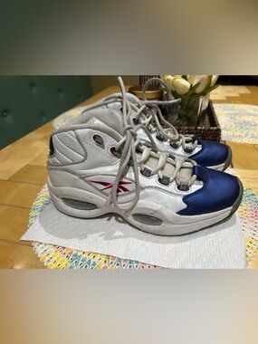 Reebok Question Mid Blue Toe Allen Iverson Men’s Size 9 Sneakers